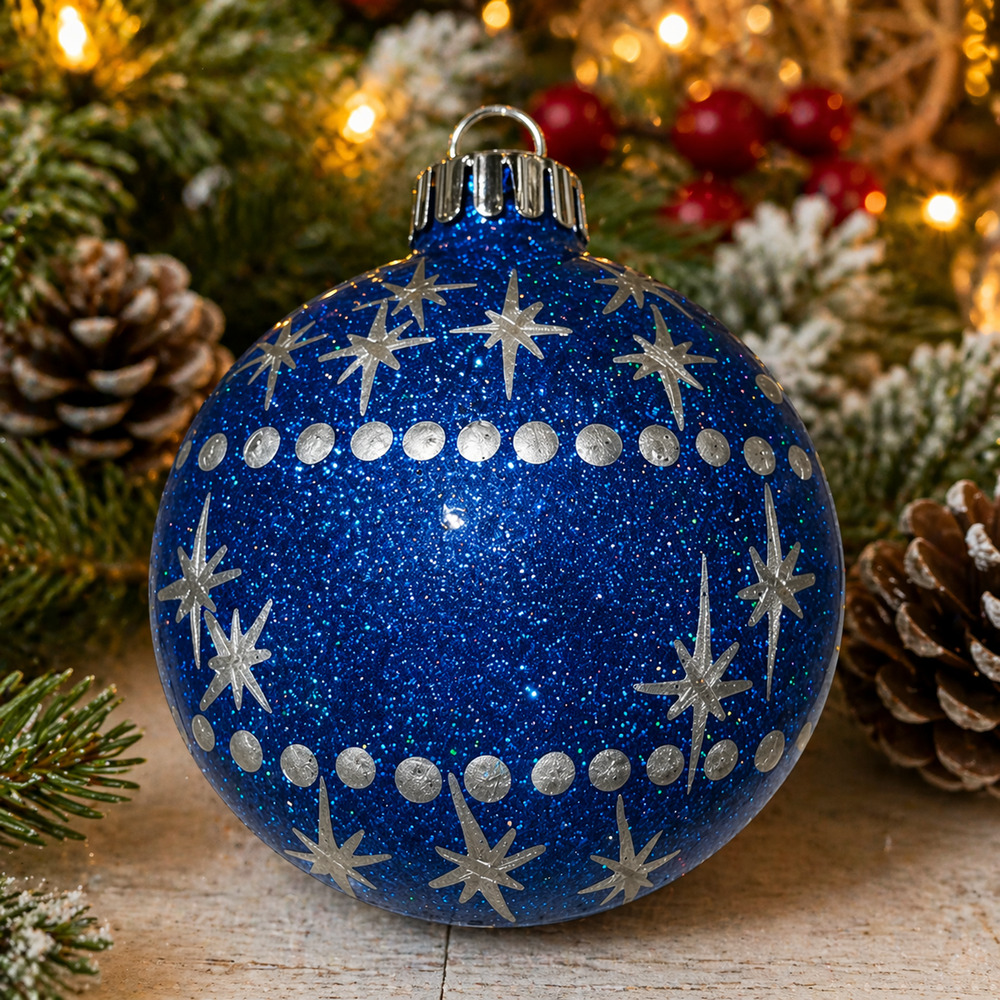 “Let It Snow” Hand-Painted Ornament | 3” Shatterproof Christmas Decor | Blue